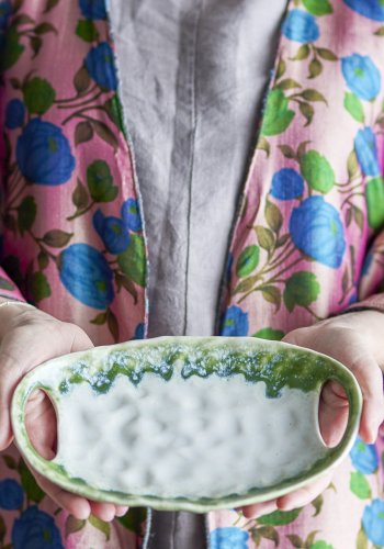 CREATIVE COLLECTION Prim Serveringsfad, Grn, Stentj