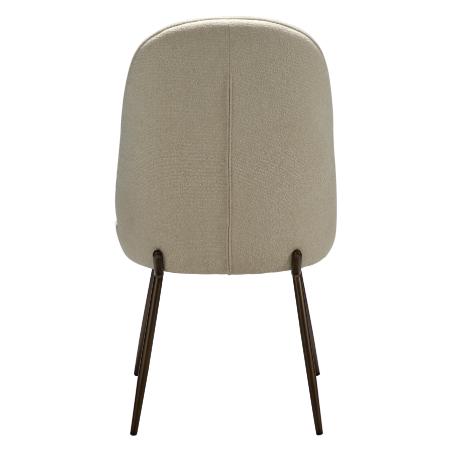 DANFORM Utopia spisebordsstol, hj ryg - matteret mandel boucléstof m. glimmer og antik messing stl