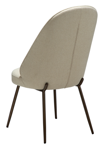 DANFORM Utopia spisebordsstol, hj ryg - matteret mandel boucléstof m. glimmer og antik messing stl