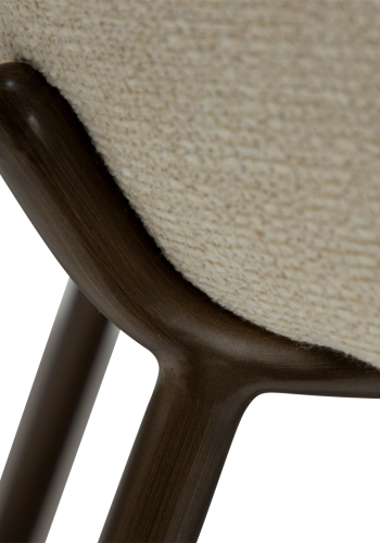 DANFORM Utopia spisebordsstol, hj ryg - matteret mandel boucléstof m. glimmer og antik messing stl