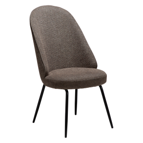 DANFORM Utopia spisebordsstol, hj ryg - Major brun boucléstof og sort stl