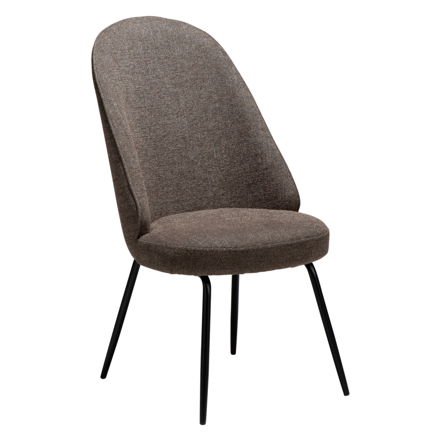 DANFORM Utopia spisebordsstol, hj ryg - Major brun boucléstof og sort stl