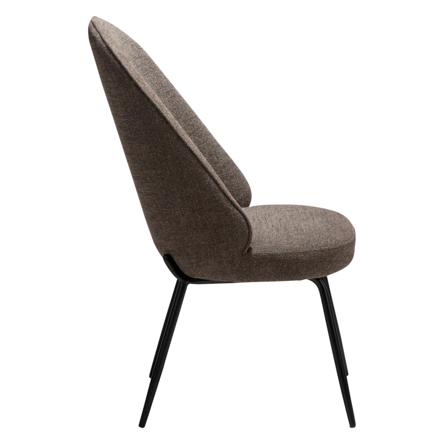 DANFORM Utopia spisebordsstol, hj ryg - Major brun boucléstof og sort stl