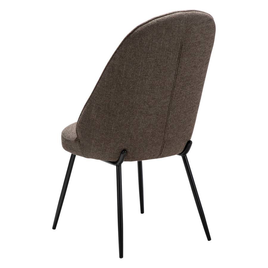 DANFORM Utopia spisebordsstol, hj ryg - Major brun boucléstof og sort stl