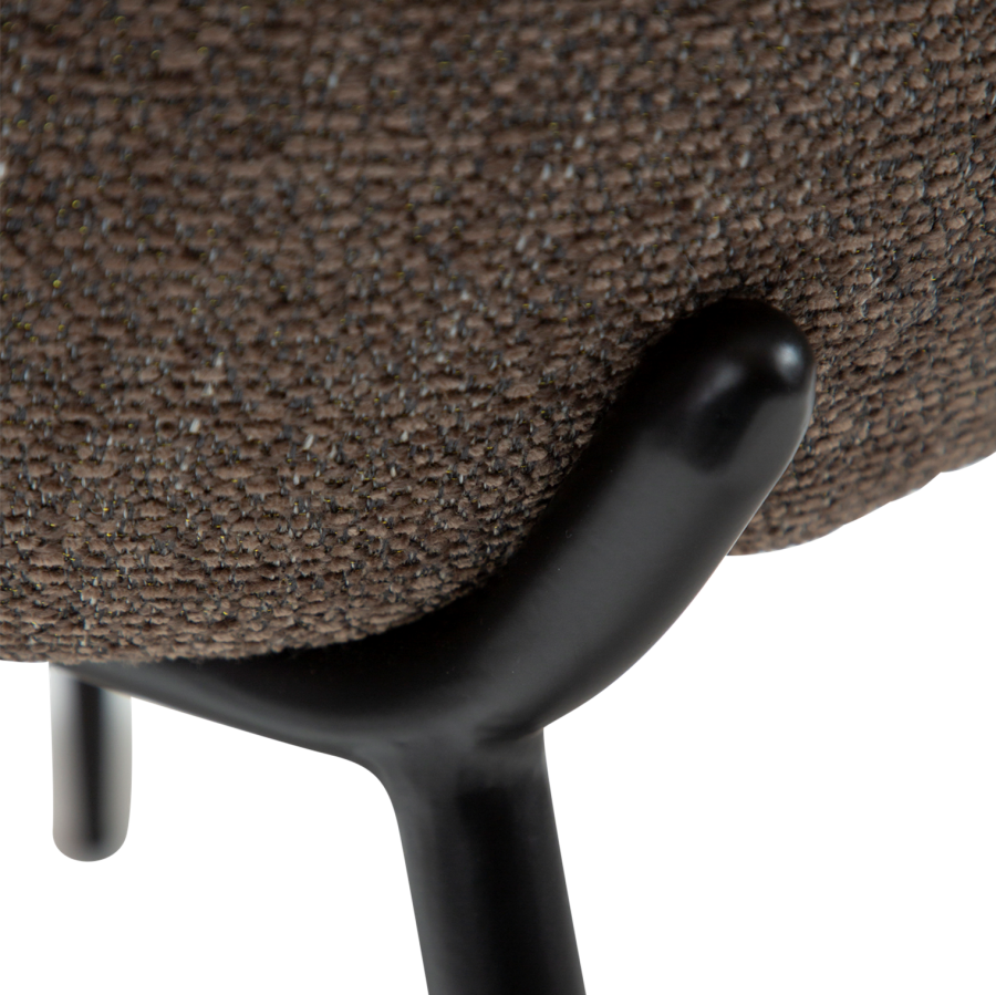 DANFORM Utopia spisebordsstol, hj ryg - Major brun boucléstof og sort stl