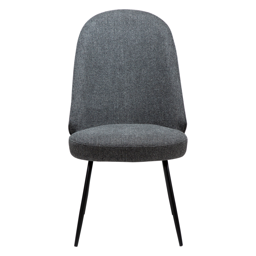 DANFORM Utopia spisebordsstol, hj ryg - pebble gr boucléstof og sort stl