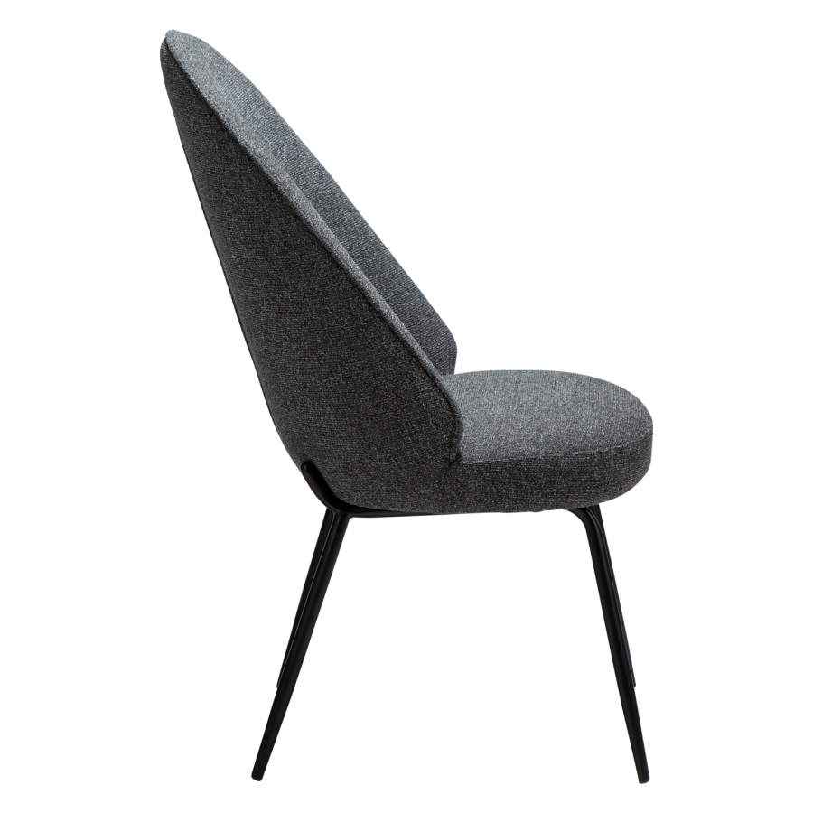 DANFORM Utopia spisebordsstol, hj ryg - pebble gr boucléstof og sort stl