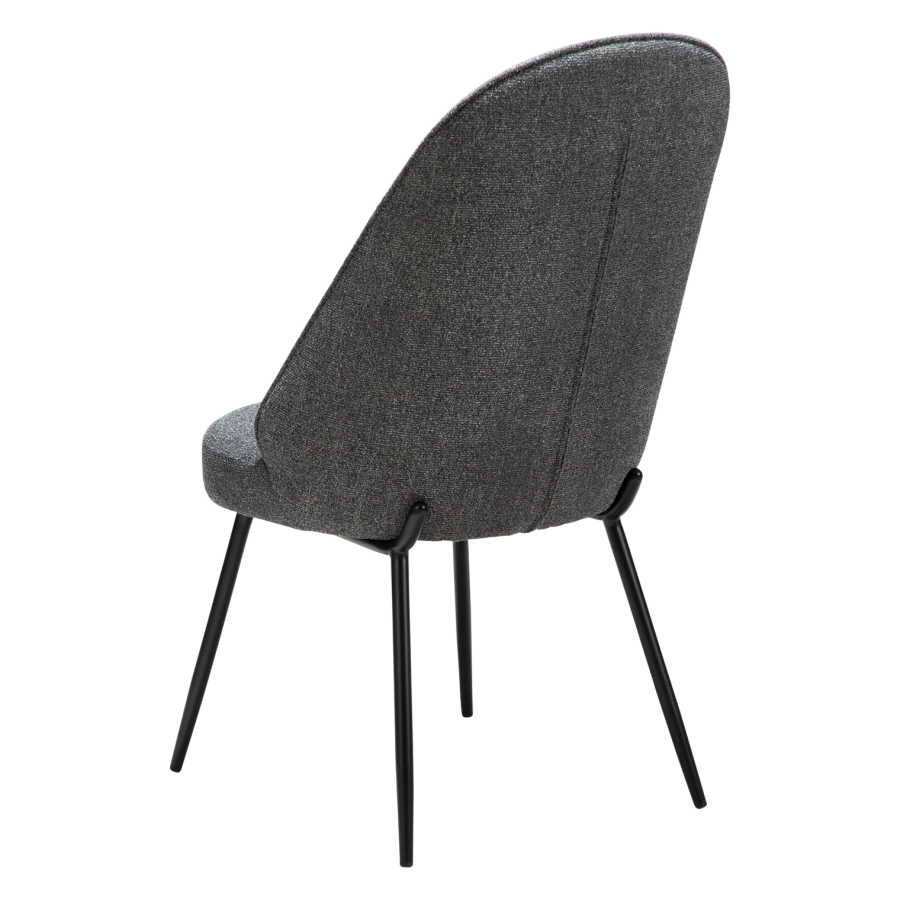 DANFORM Utopia spisebordsstol, hj ryg - pebble gr boucléstof og sort stl