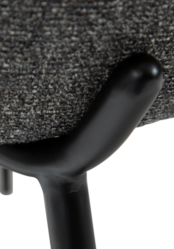 DANFORM Utopia spisebordsstol, hj ryg - pebble gr boucléstof og sort stl