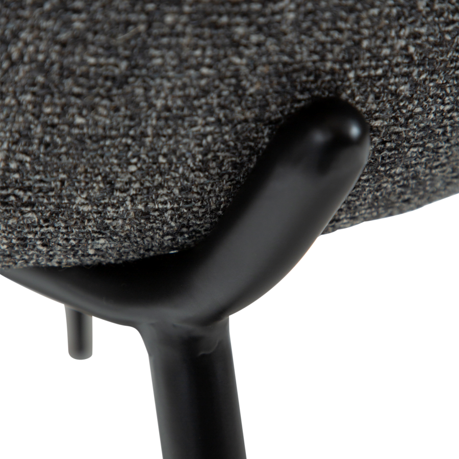 DANFORM Utopia spisebordsstol, hj ryg - pebble gr boucléstof og sort stl