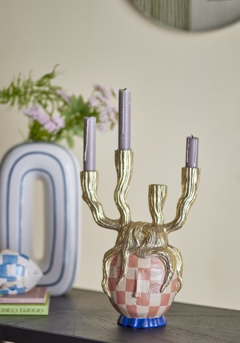 BLOOMINGVILLE Medusa Lysestage, Guld, Polyresin