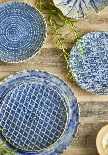 CREATIVE COLLECTION Elanor Tallerken, Bl, Stentj