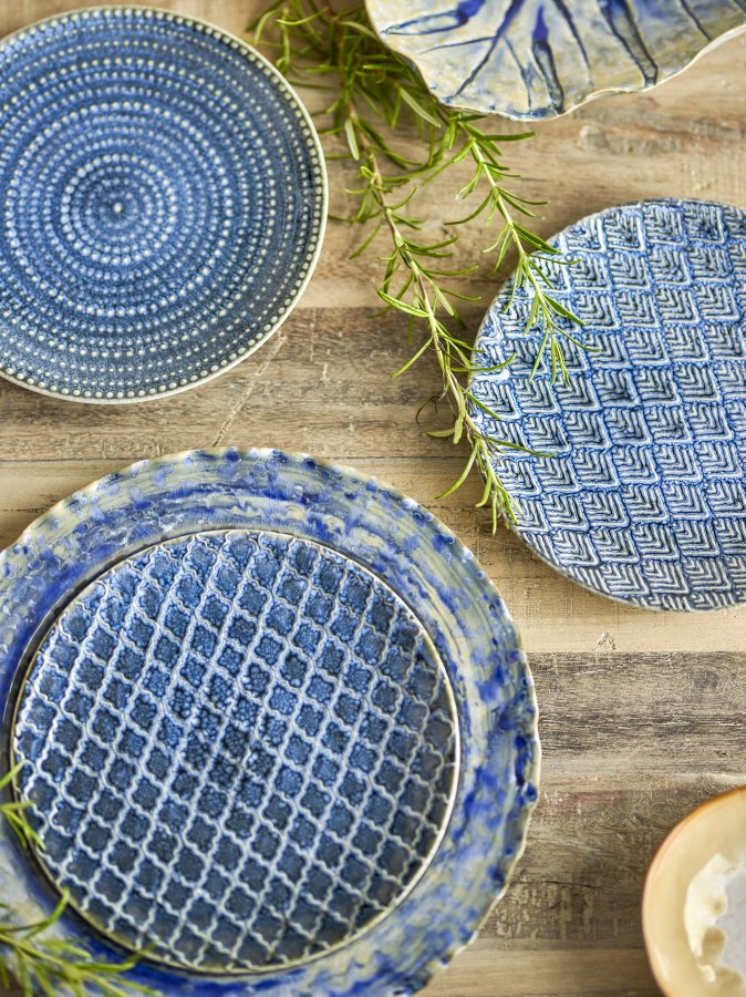 CREATIVE COLLECTION Elanor Tallerken, Bl, Stentj