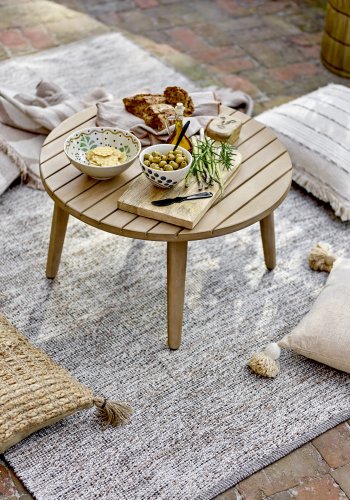 BLOOMINGVILLE Peretti udendrs gulvtppe, rektangulr - gr polyester (200x140)