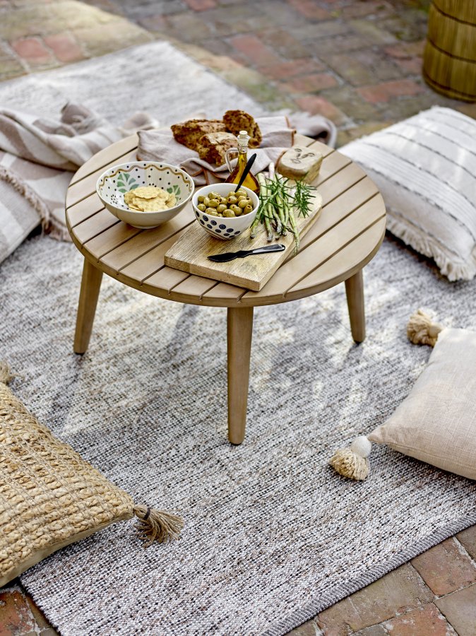 BLOOMINGVILLE Peretti udendrs gulvtppe, rektangulr - gr polyester (200x140)