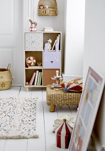 BLOOMINGVILLE MINI Mojo brnetaburet, kvadratisk - natur vandhyacint og teak (50x50)