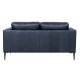 Valencia 2 pers. sofa - sort semianilin lder og sort metal