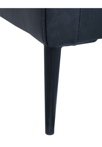 Valencia 2 pers. sofa - sort semianilin lder og sort metal