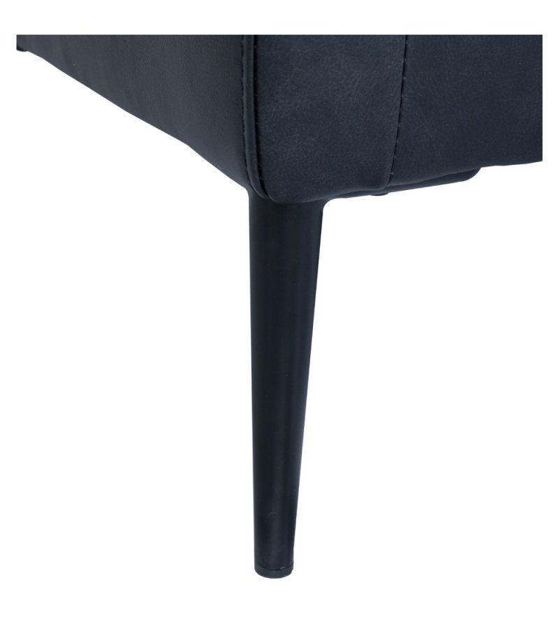 Valencia 2 pers. sofa - sort semianilin lder og sort metal