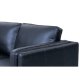 Valencia 2 pers. sofa - sort semianilin lder og sort metal