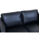 Valencia 2 pers. sofa - sort semianilin lder og sort metal