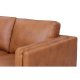 Valencia 2 pers. sofa - lysebrun semianilin lder og sort metal