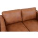 Valencia 2 pers. sofa - lysebrun semianilin lder og sort metal