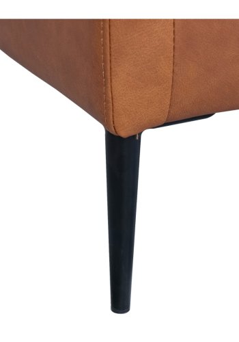 Valencia 2 pers. sofa - lysebrun semianilin lder og sort metal