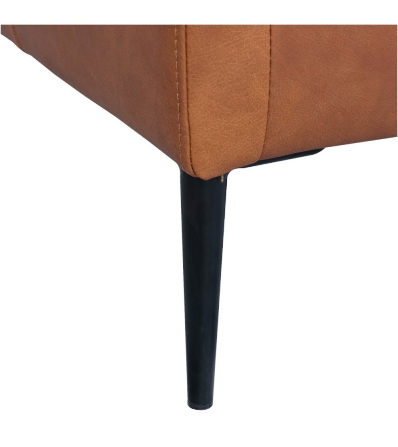 Valencia 2 pers. sofa - lysebrun semianilin lder og sort metal