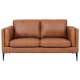 Valencia 2 pers. sofa - lysebrun semianilin lder og sort metal