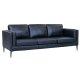 Valencia 3 pers. sofa - sort semianilin lder og sort metal