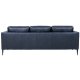 Valencia 3 pers. sofa - sort semianilin lder og sort metal