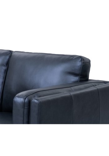 Valencia 3 pers. sofa - sort semianilin lder og sort metal