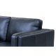 Valencia 3 pers. sofa - sort semianilin lder og sort metal