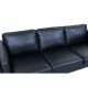 Valencia 3 pers. sofa - sort semianilin lder og sort metal