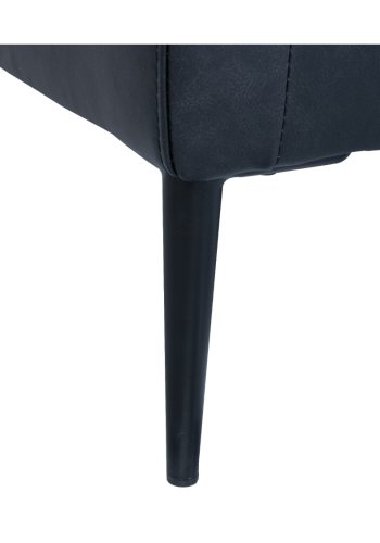 Valencia 3 pers. sofa - sort semianilin lder og sort metal