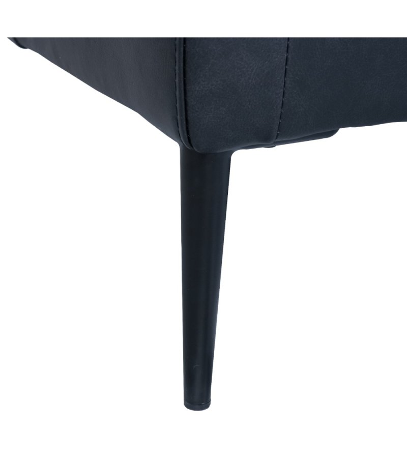 Valencia 3 pers. sofa - sort semianilin lder og sort metal