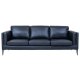 Valencia 3 pers. sofa - sort semianilin lder og sort metal