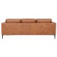 Valencia 3 pers. sofa - lysebrun semianilin lder og sort metal
