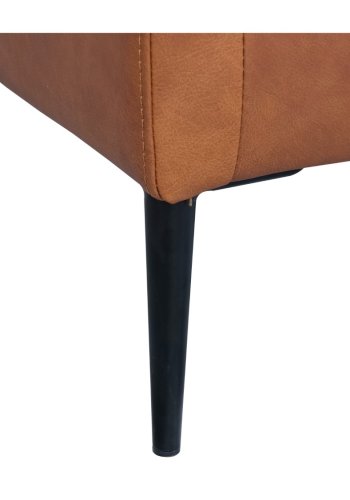 Valencia 3 pers. sofa - lysebrun semianilin lder og sort metal