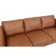 Valencia 3 pers. sofa - lysebrun semianilin lder og sort metal
