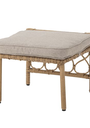 BLOOMINGVILLE Belluce udendrs loungestol, m. taburet, armln og hynder - natur polyrattan