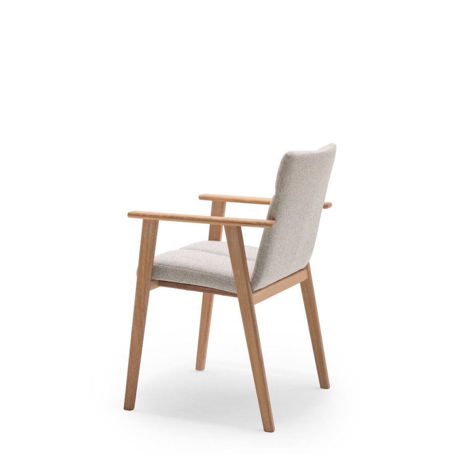 NocNoi Ven spisebordsstol med armln, stof og massivt egetr