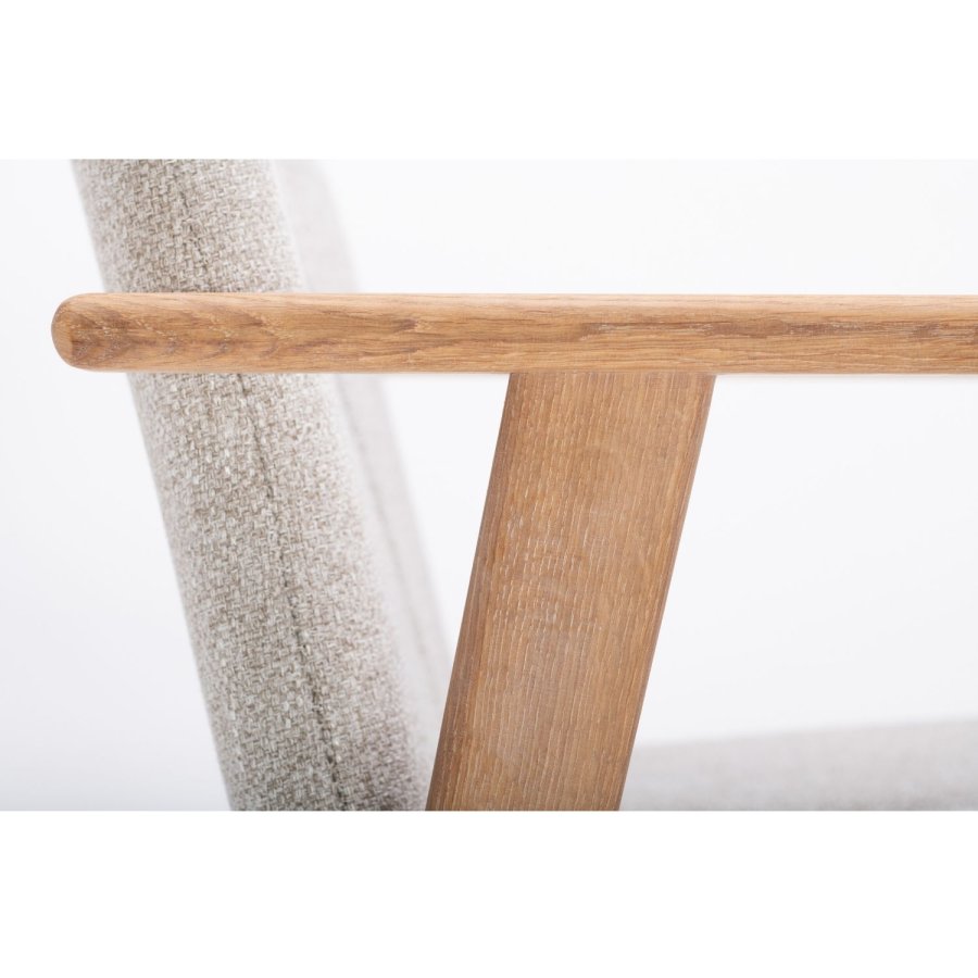 NocNoi Ven spisebordsstol med armln, stof og massivt egetr