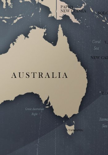 ARTGEIST verdenskort billede -  Bl/sort og brunt print p kork, 3-delt (flere strrelser)