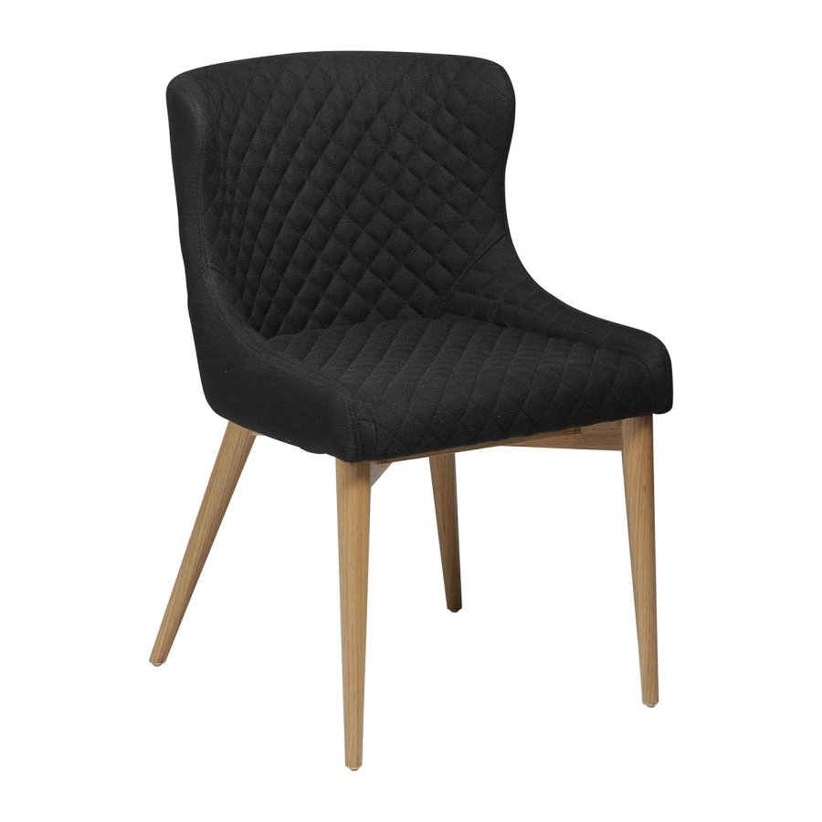 DAN-FORM Vetro lnestol - sort stof og natur egetr