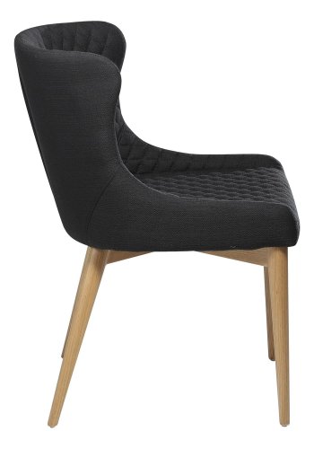 DAN-FORM Vetro lnestol - sort stof og natur egetr