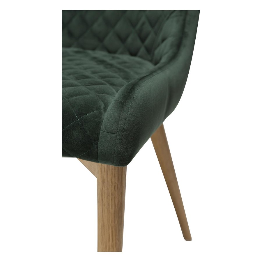 DAN-FORM Vetro lnestol - grn velour og natur egetr