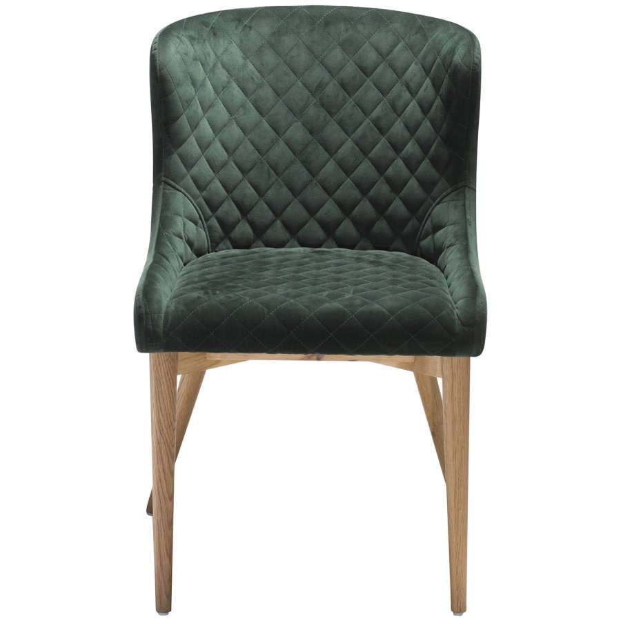 DAN-FORM Vetro lnestol - grn velour og natur egetr