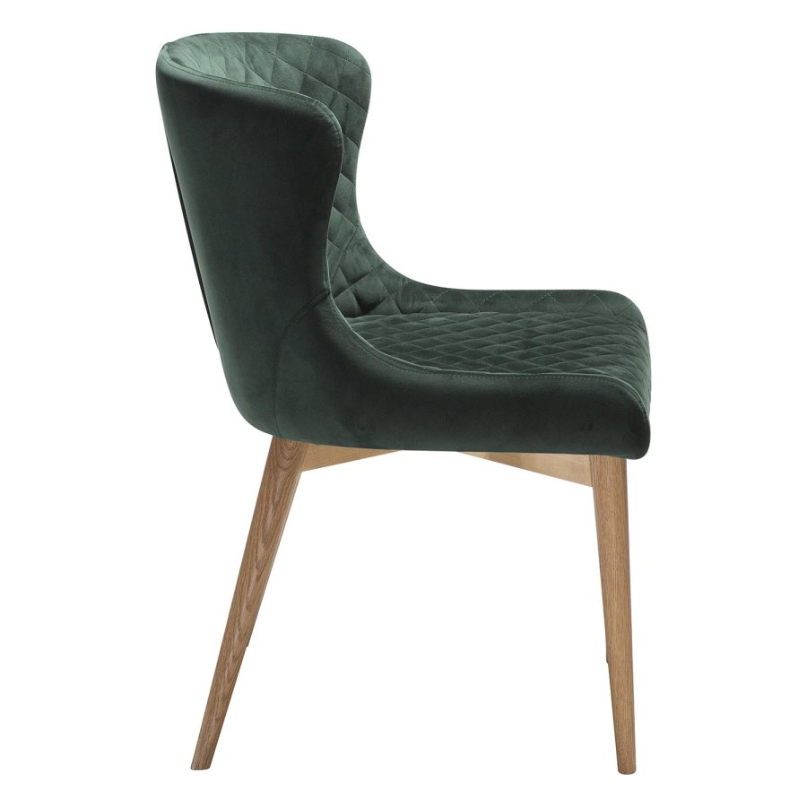 DAN-FORM Vetro lnestol - grn velour og natur egetr